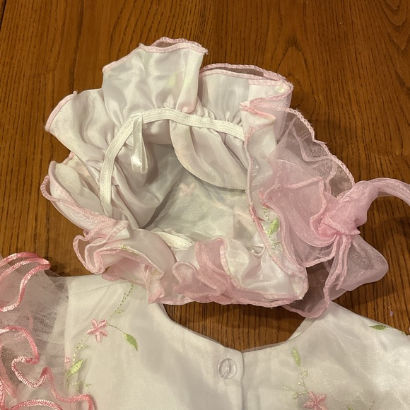 NWT pink white tutu dress with matching hat - Picture 4 of 4